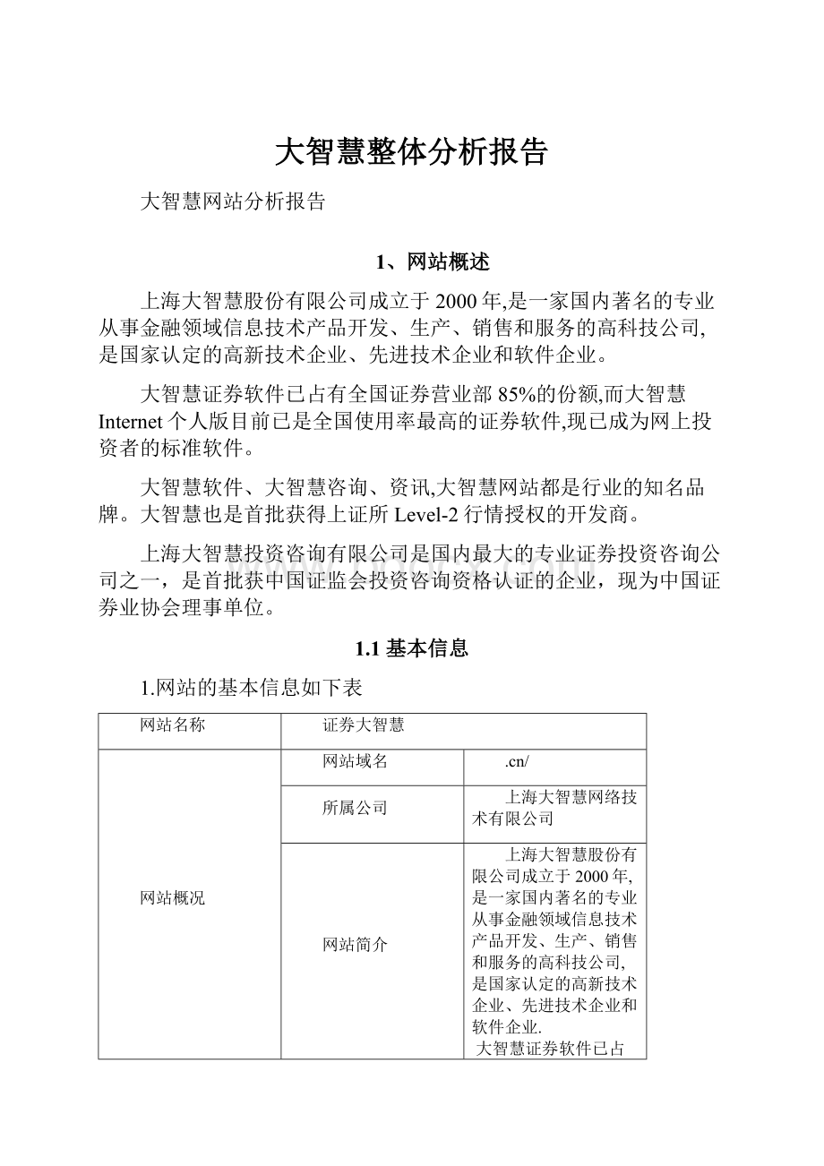 大智慧整体分析报告.docx_第1页