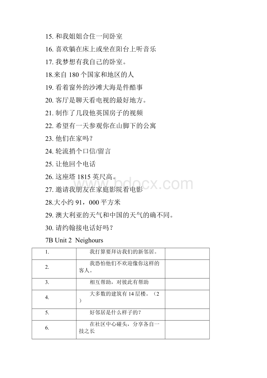 牛津译林英语7B U1U4词组.docx_第2页