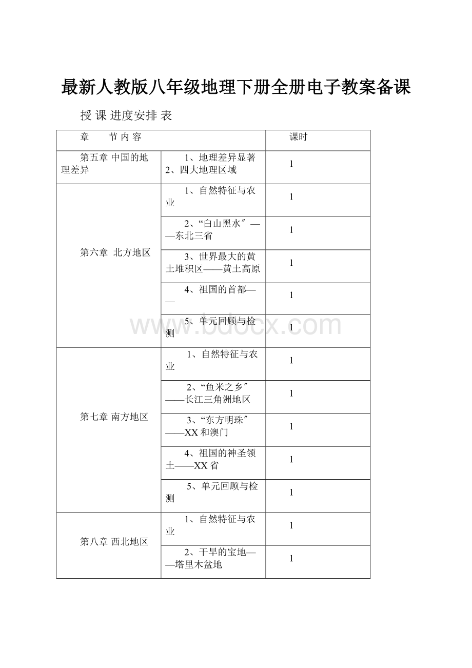 最新人教版八年级地理下册全册电子教案备课.docx