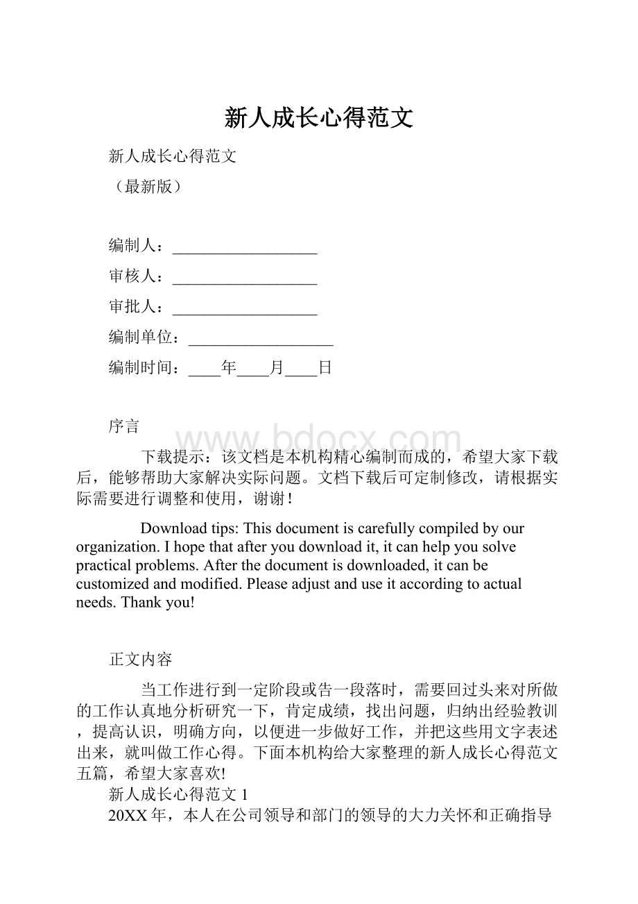 新人成长心得范文.docx