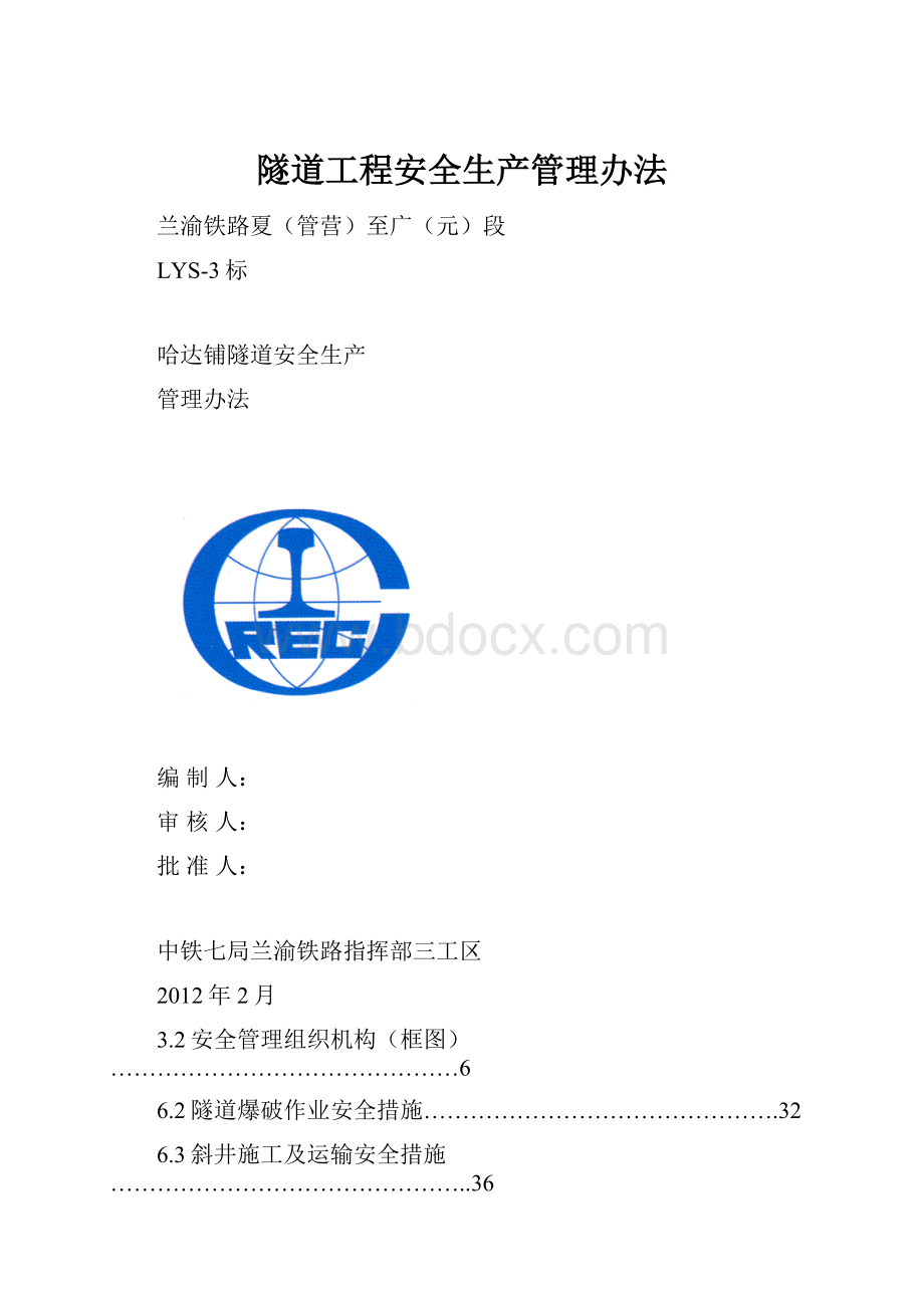 隧道工程安全生产管理办法.docx_第1页