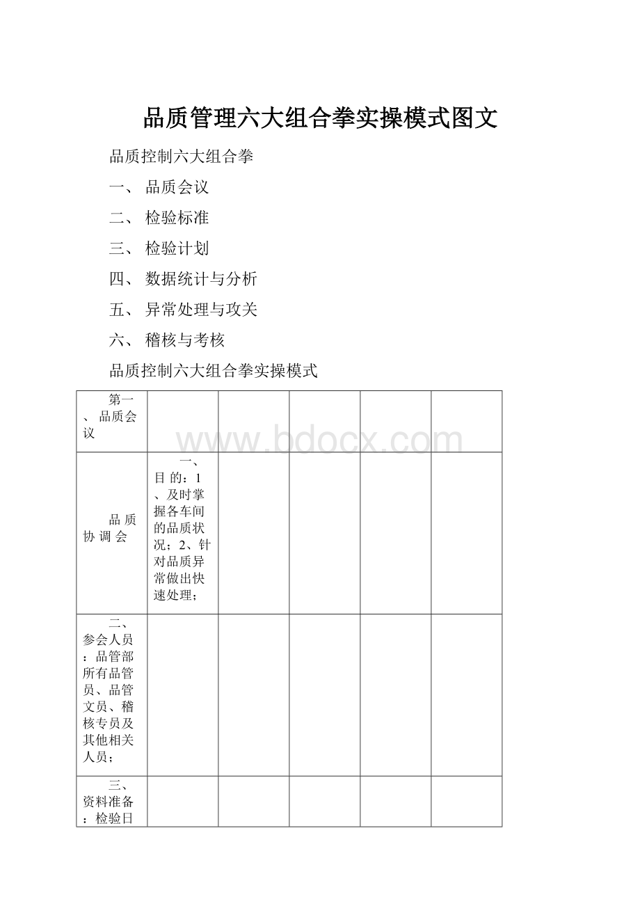 品质管理六大组合拳实操模式图文.docx