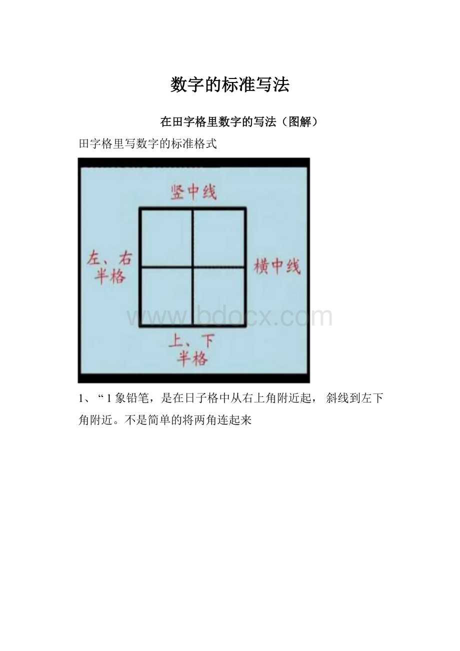 数字的标准写法.docx