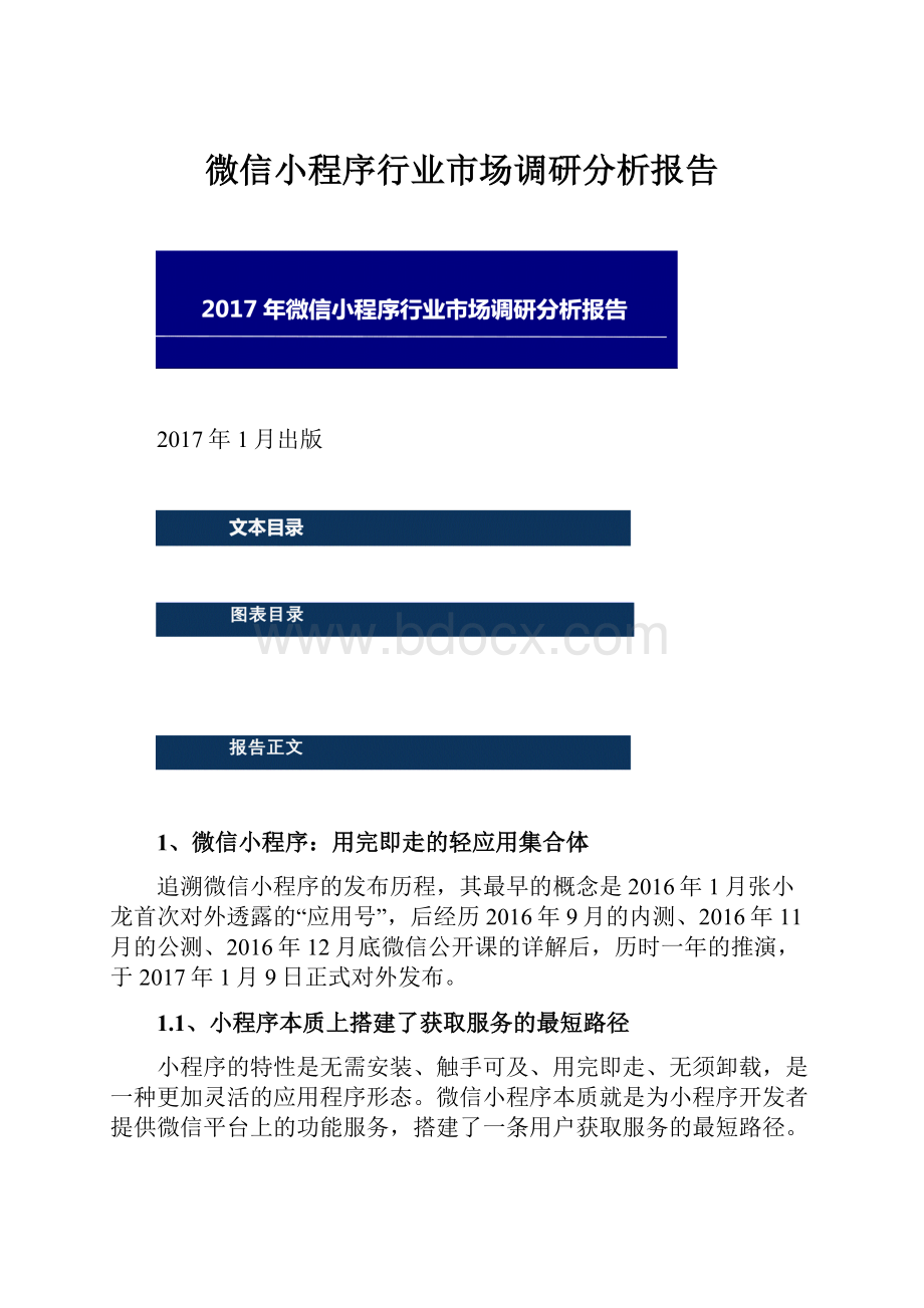 微信小程序行业市场调研分析报告.docx_第1页