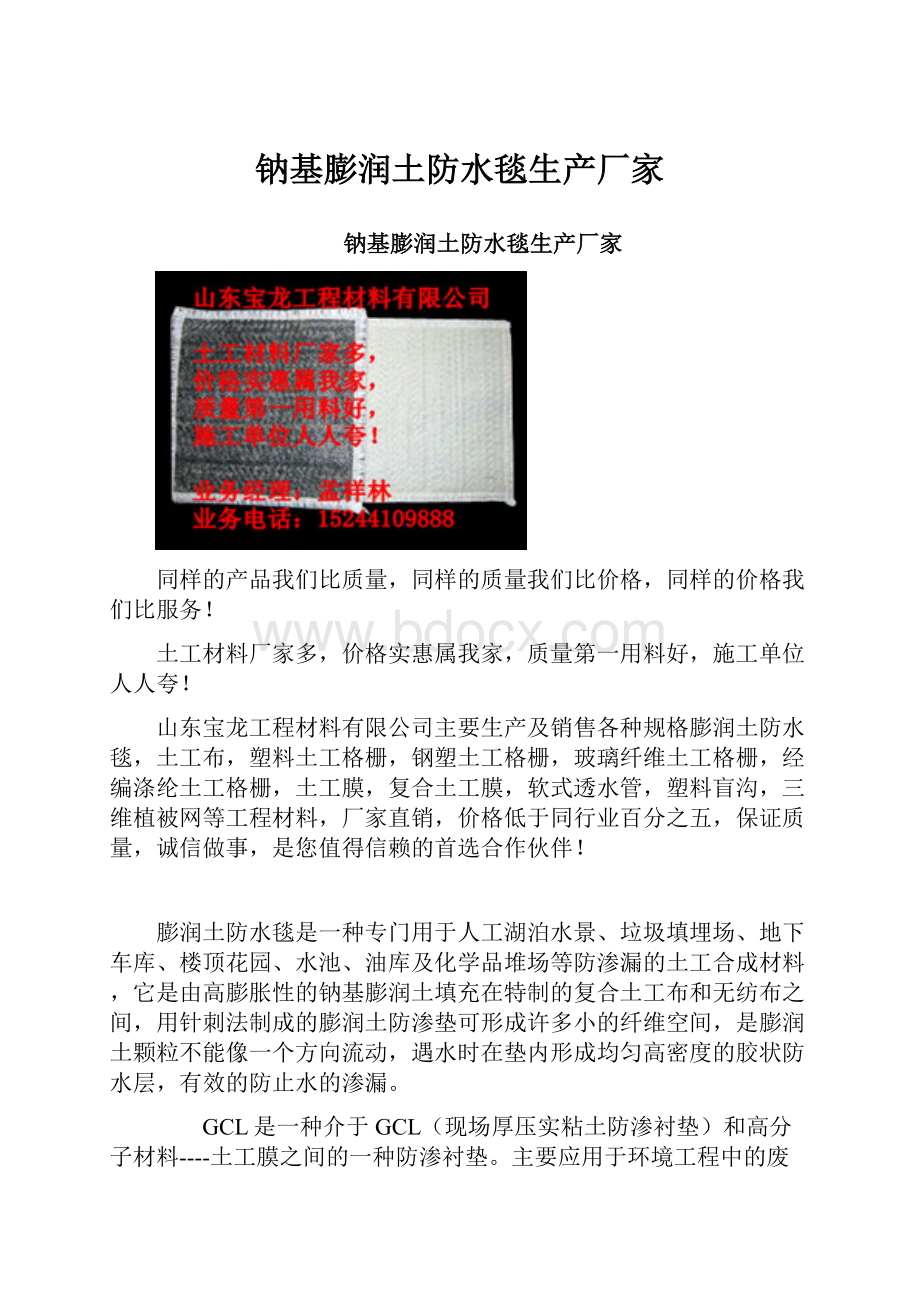 钠基膨润土防水毯生产厂家.docx_第1页