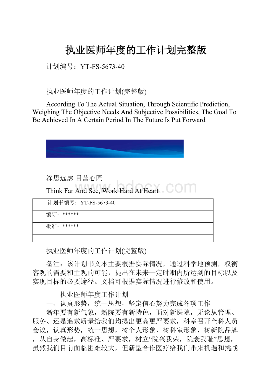 执业医师年度的工作计划完整版.docx