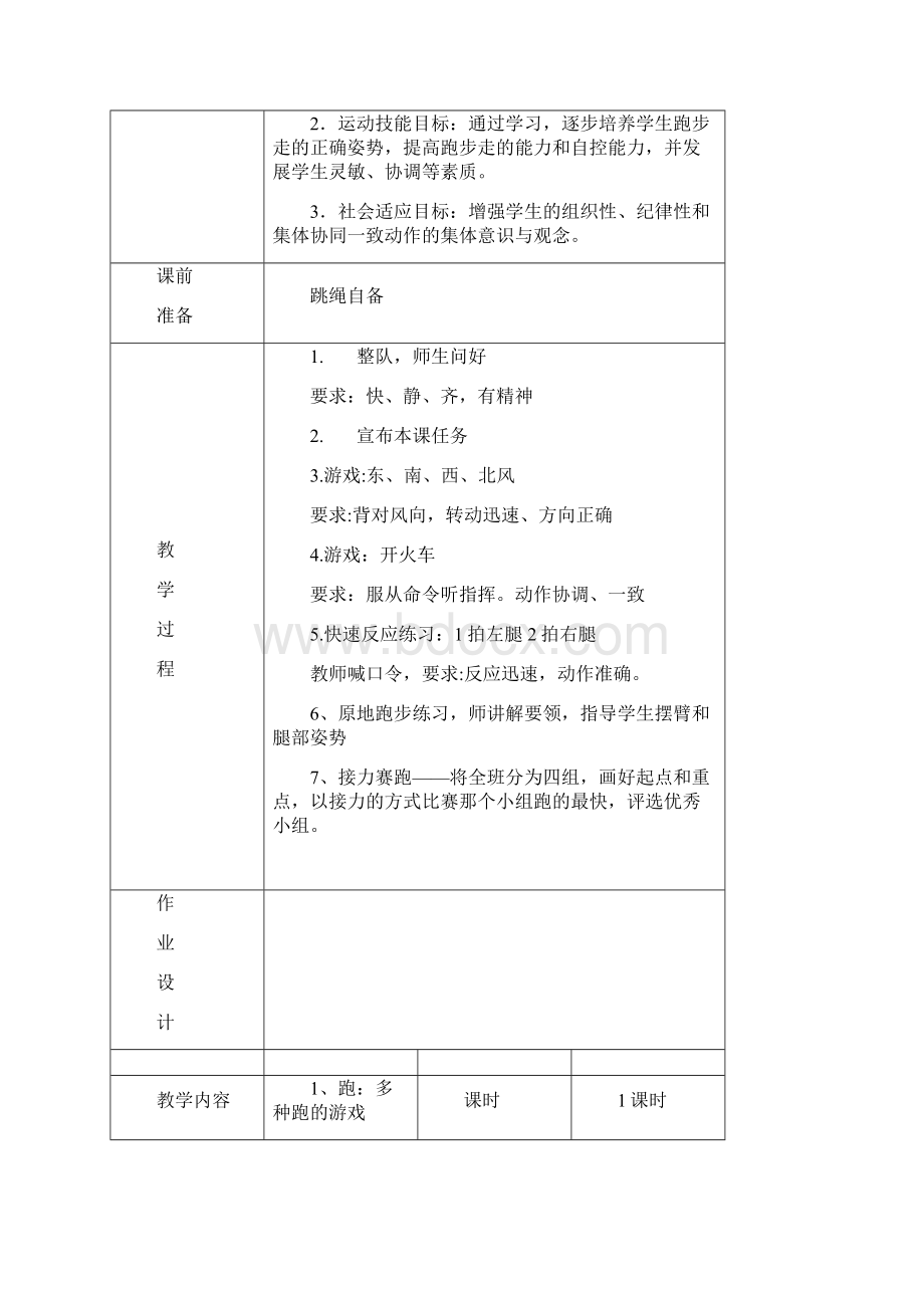 小学体活课教案设计表格式.docx_第3页