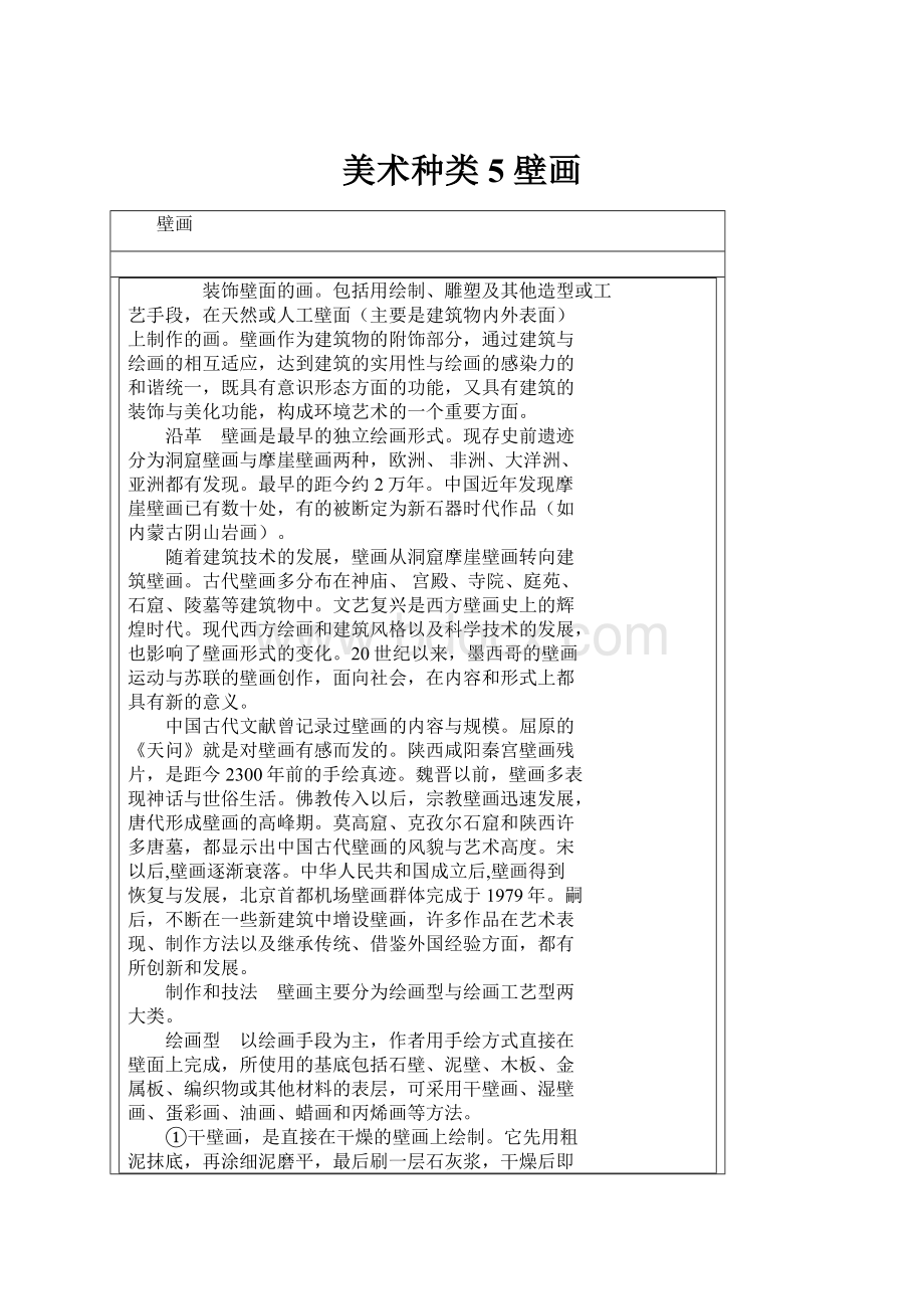 美术种类5 壁画.docx