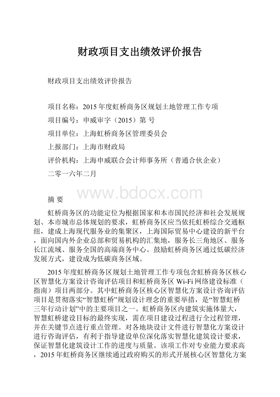 财政项目支出绩效评价报告.docx_第1页