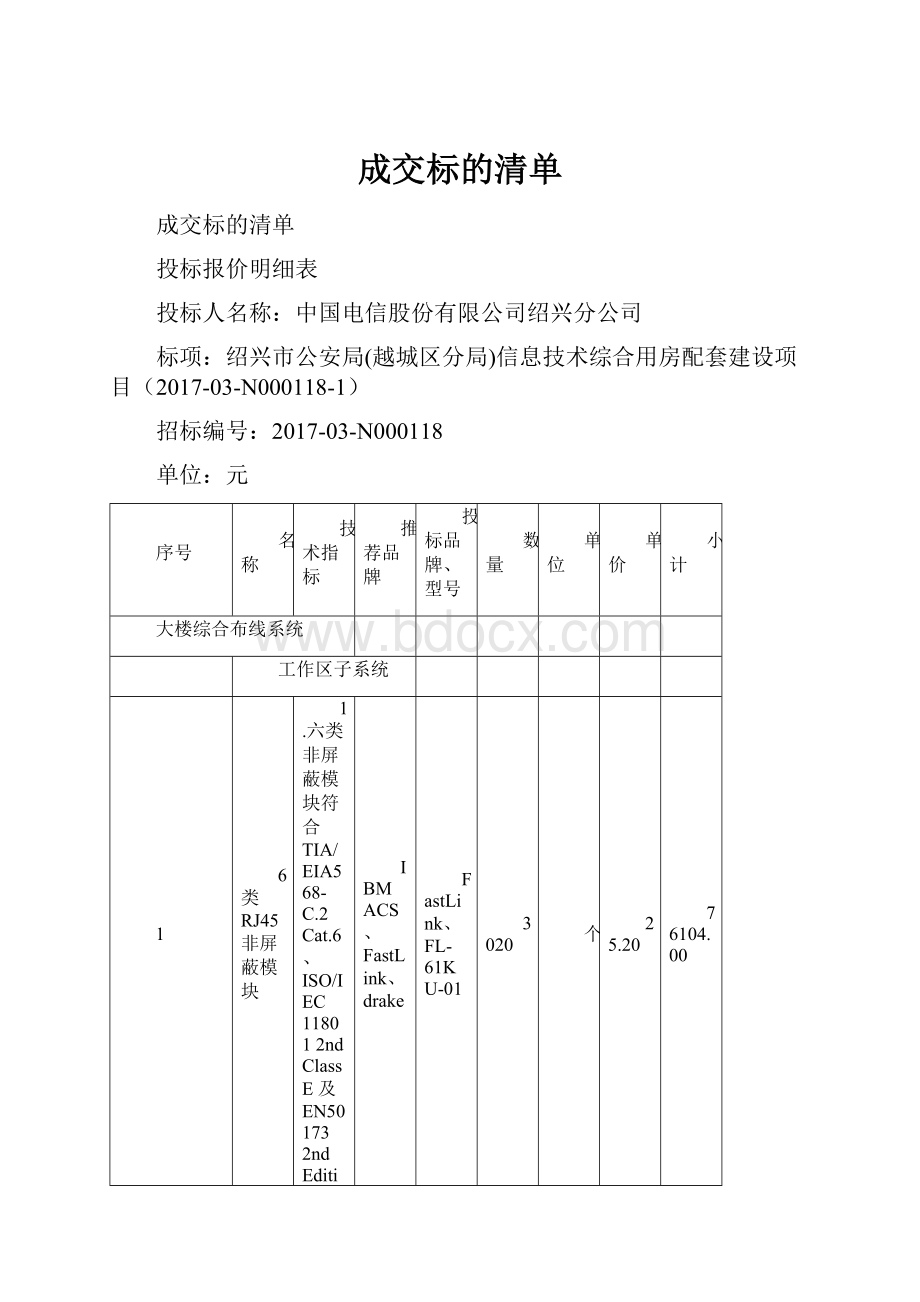 成交标的清单.docx_第1页