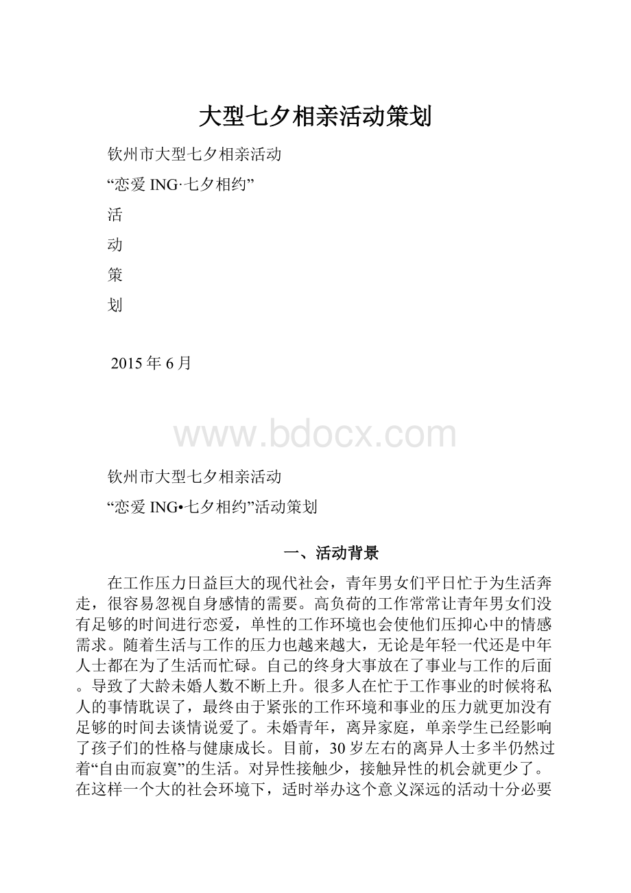 大型七夕相亲活动策划.docx