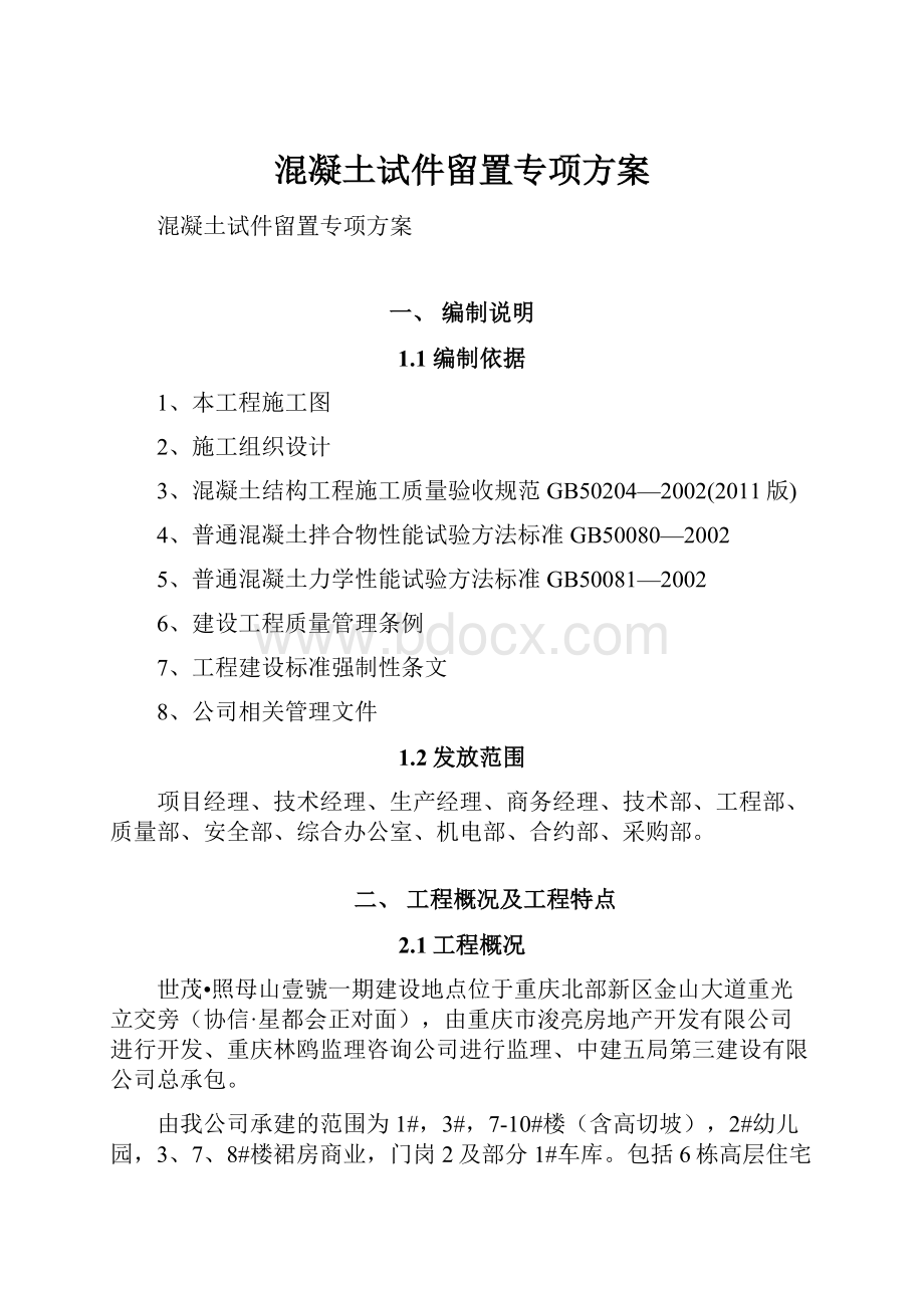 混凝土试件留置专项方案.docx