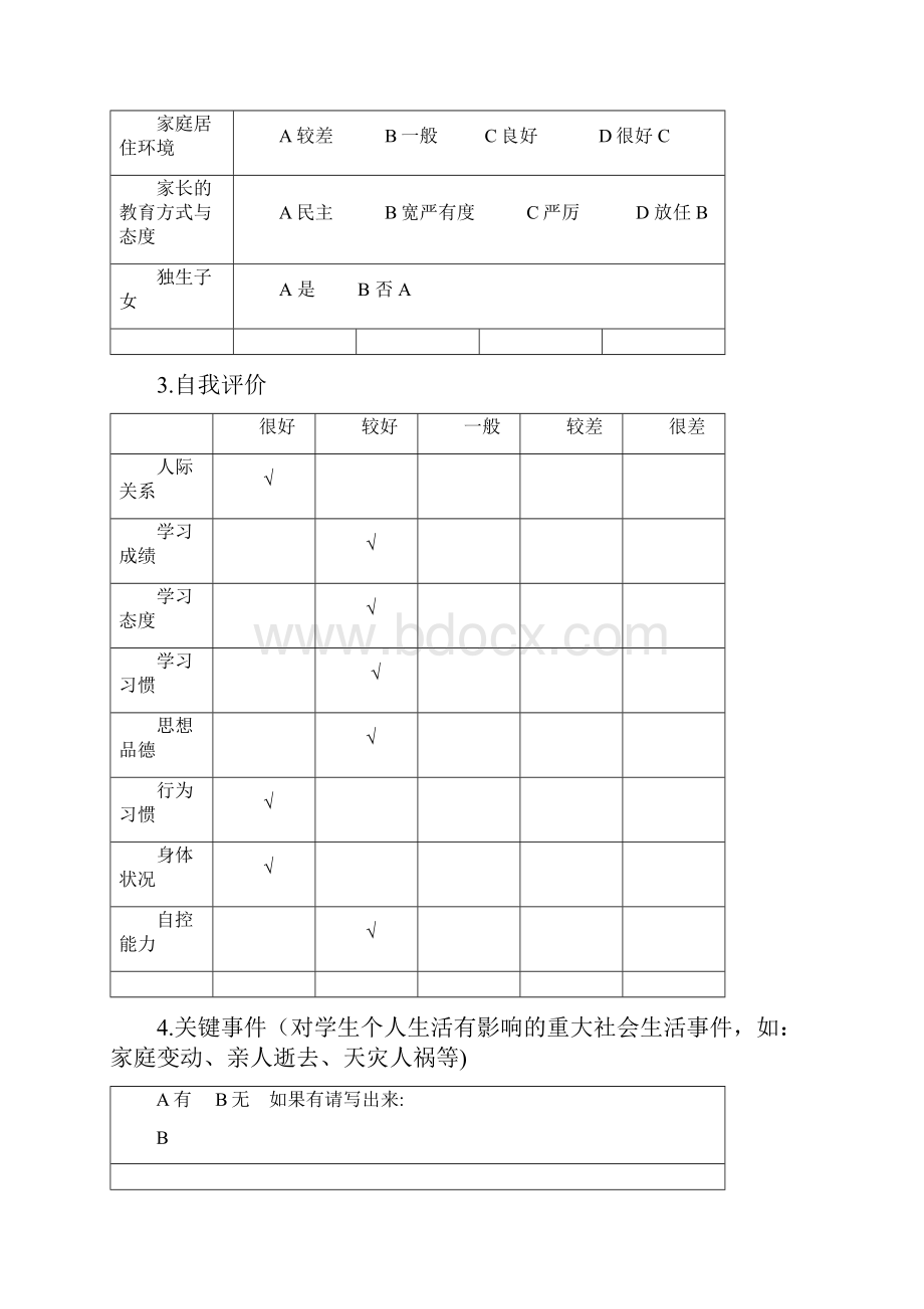 学生心里档案表四年二汇总.docx_第2页