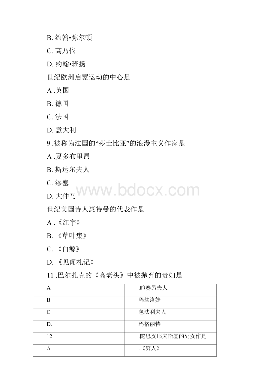 外国文学史自考试题版.docx_第3页