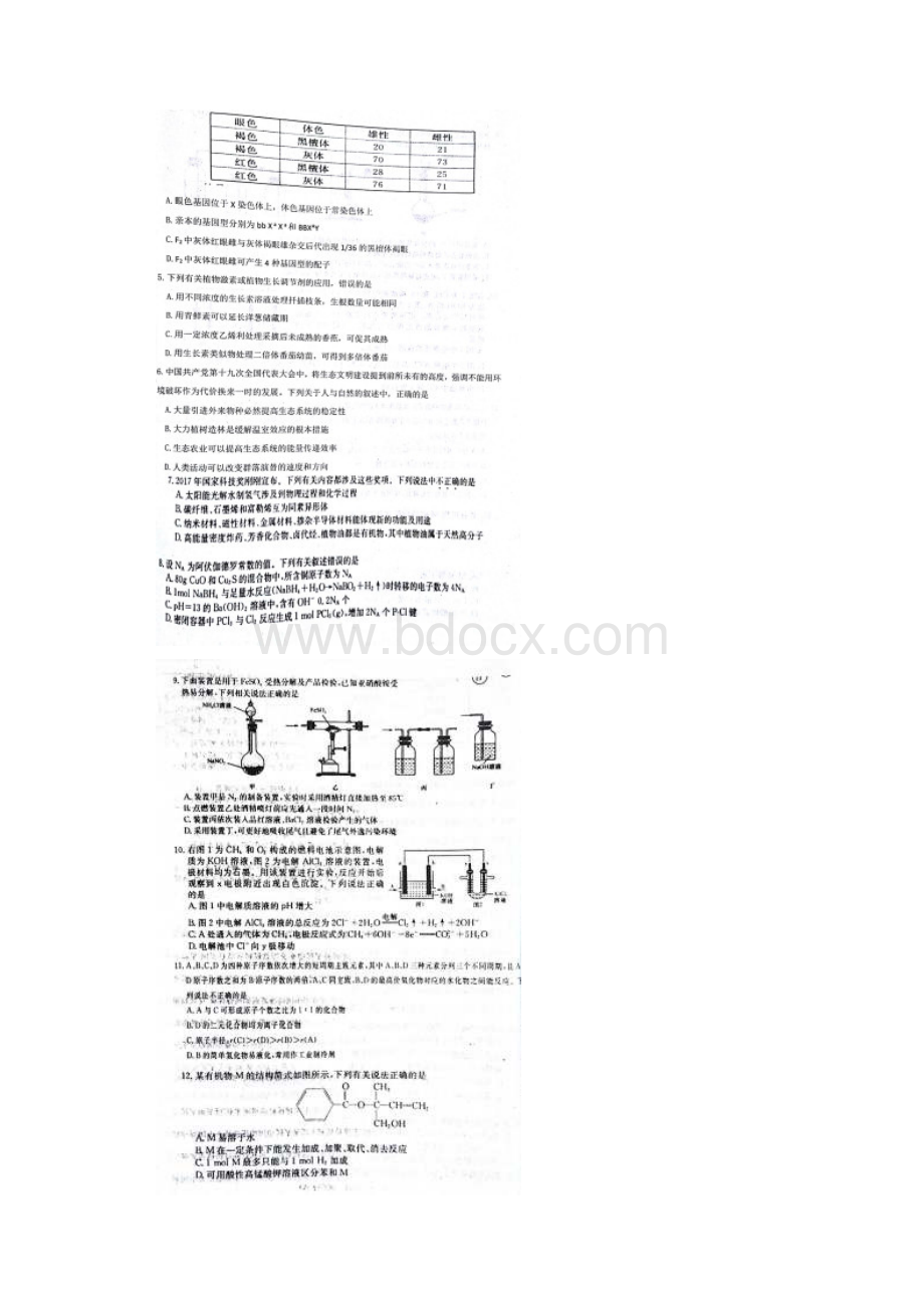 届河北省邯郸市曲周县第一中学高三开学考试理科综合试题图片版无答案.docx_第2页