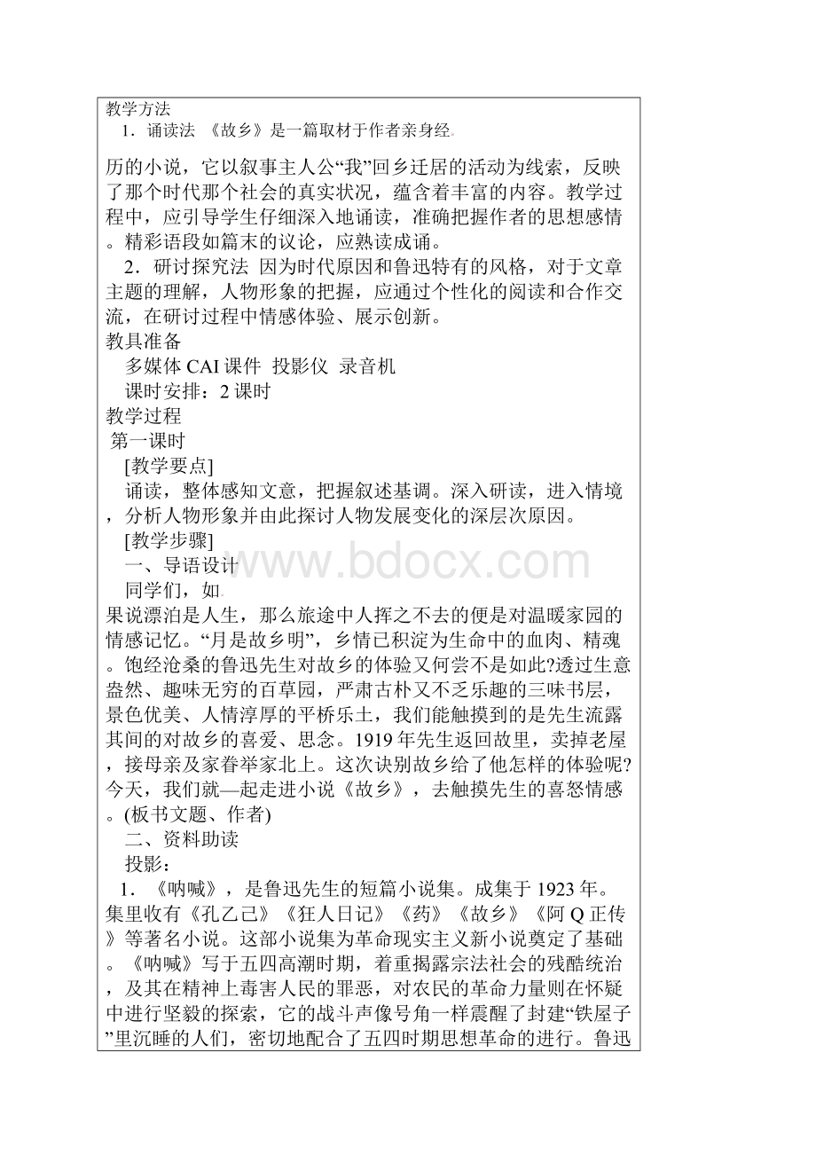 江苏省盐城市亭湖新区实验学校九年级语文上册 5 故乡教案1 苏教版.docx_第2页