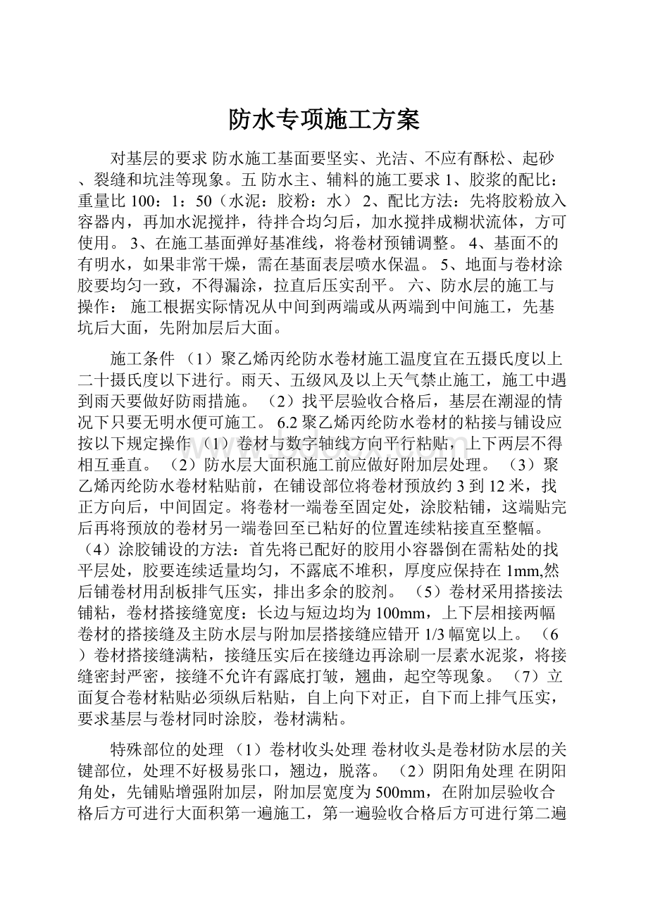 防水专项施工方案.docx_第1页