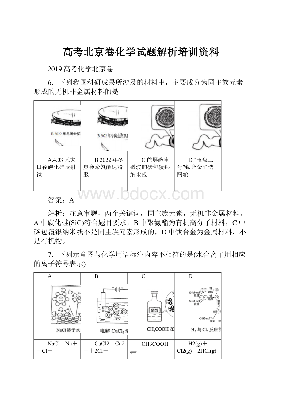 高考北京卷化学试题解析培训资料.docx_第1页