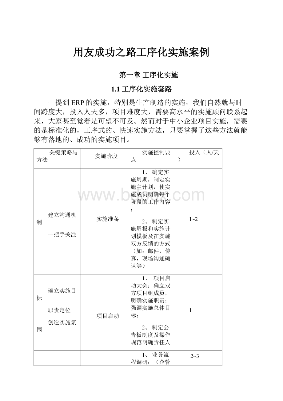 用友成功之路工序化实施案例.docx