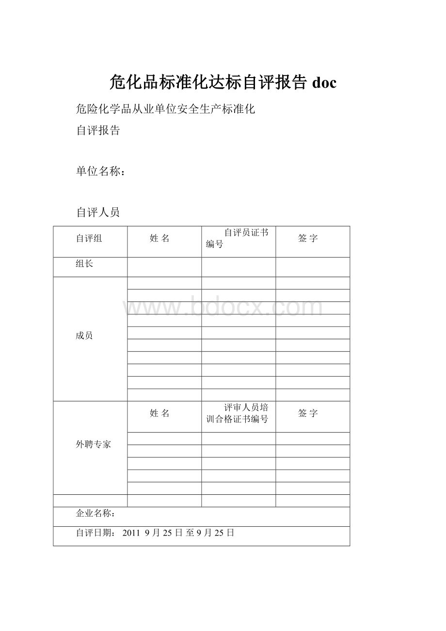 危化品标准化达标自评报告doc.docx