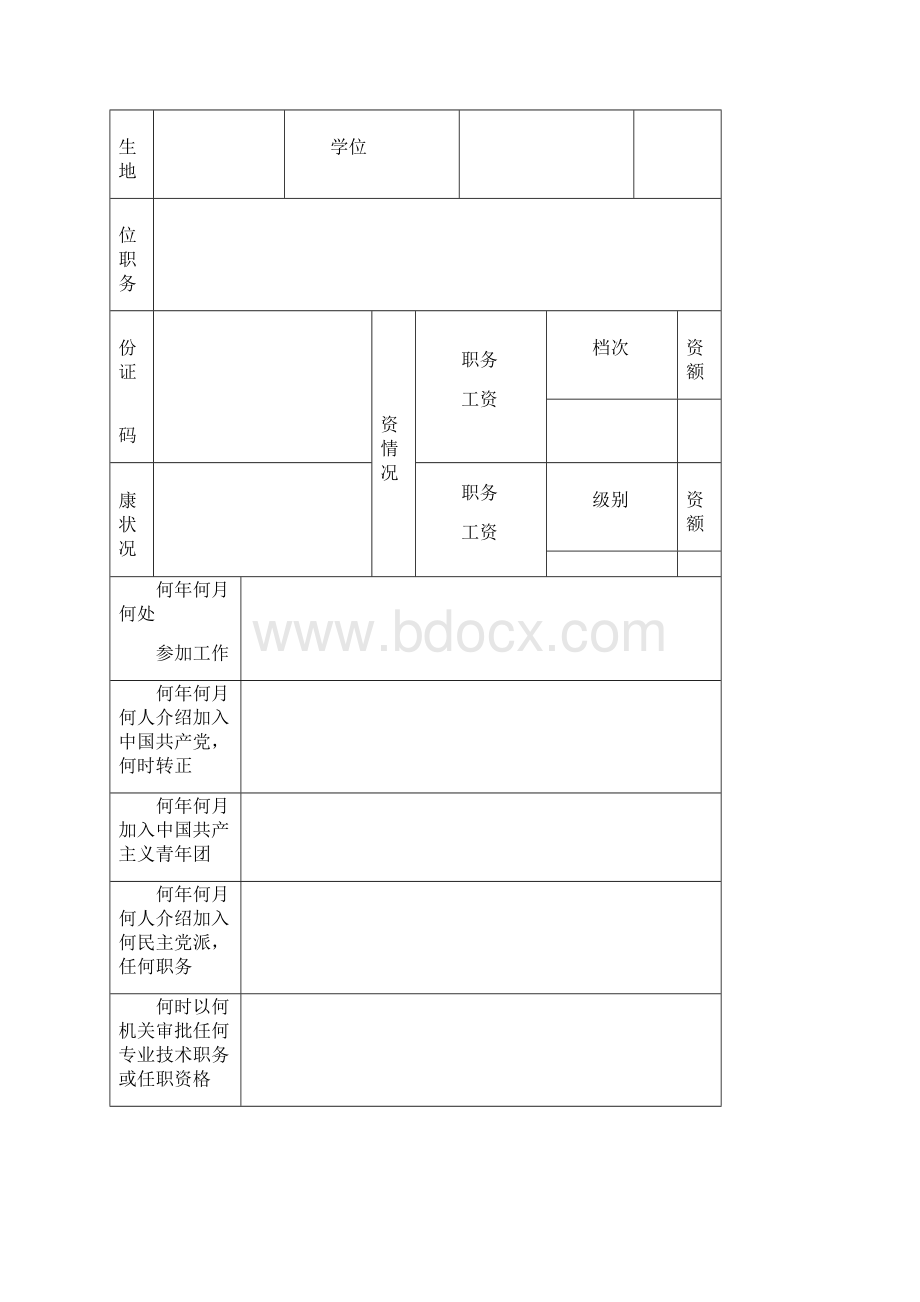 干部履历表格.docx_第2页