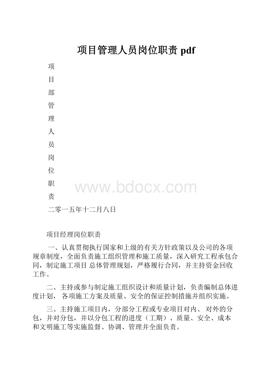 项目管理人员岗位职责pdf.docx