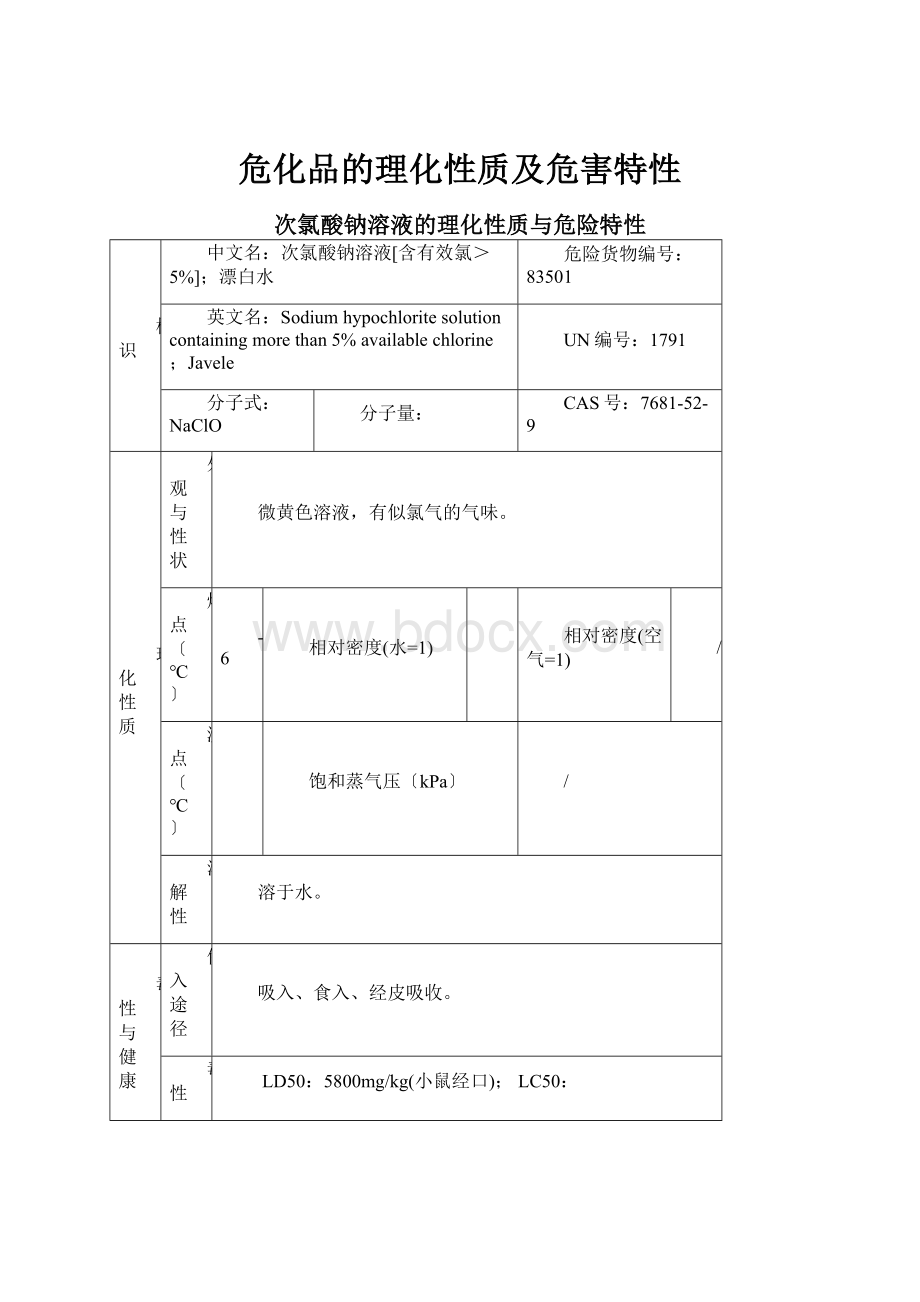 危化品的理化性质及危害特性.docx