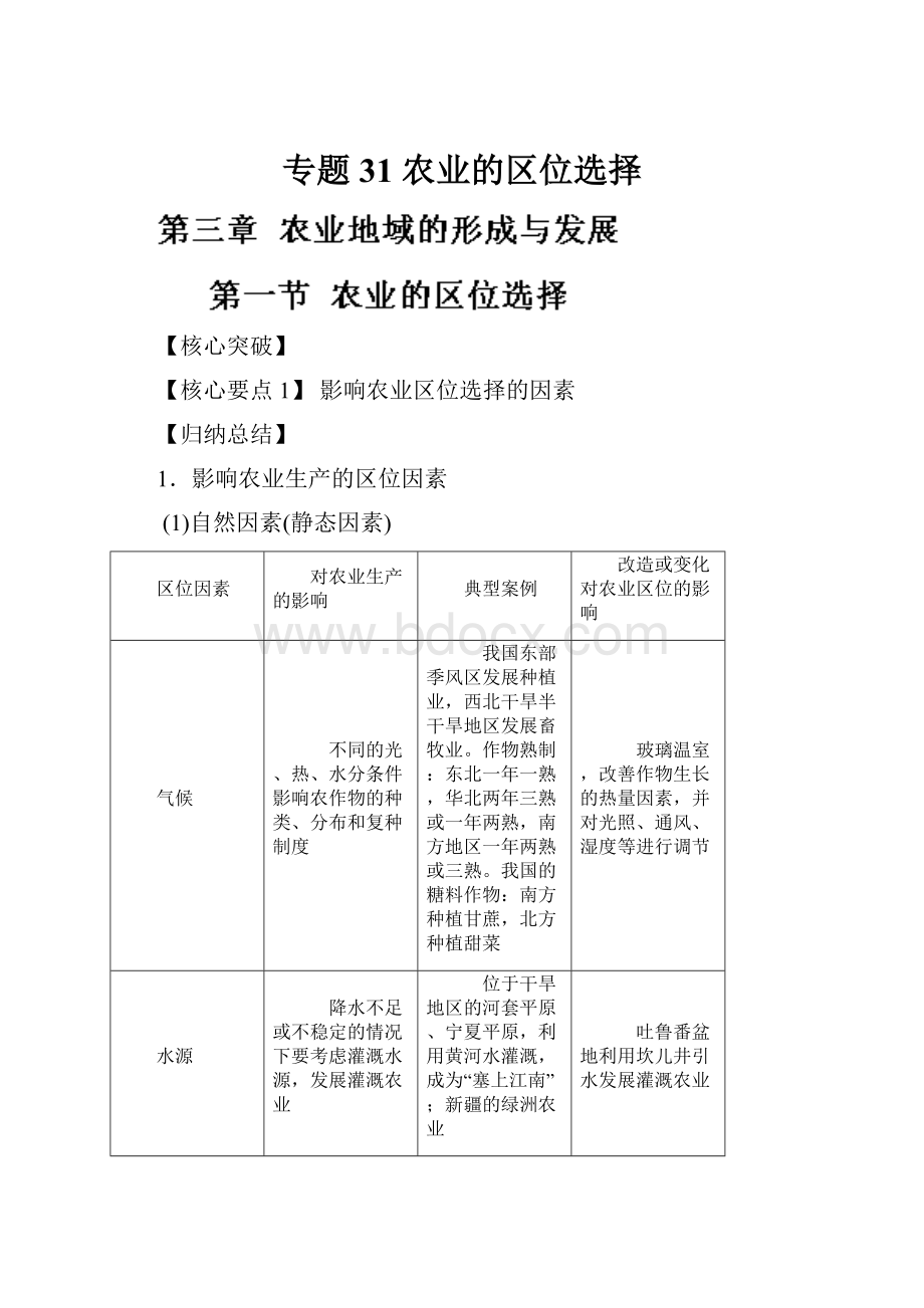 专题31 农业的区位选择.docx