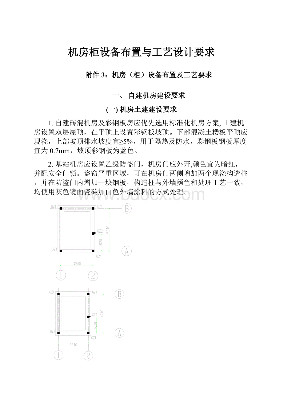 机房柜设备布置与工艺设计要求.docx