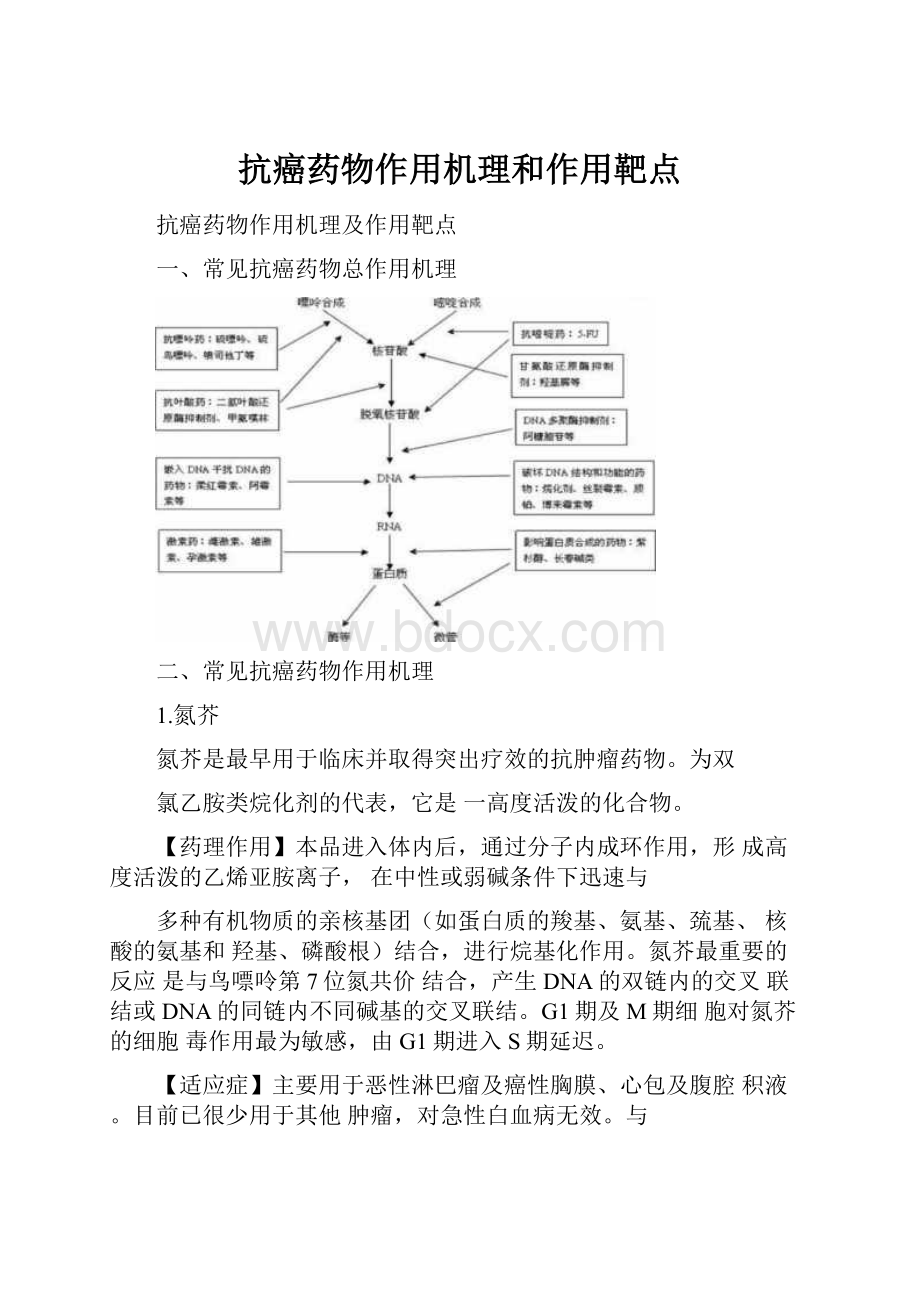 抗癌药物作用机理和作用靶点.docx