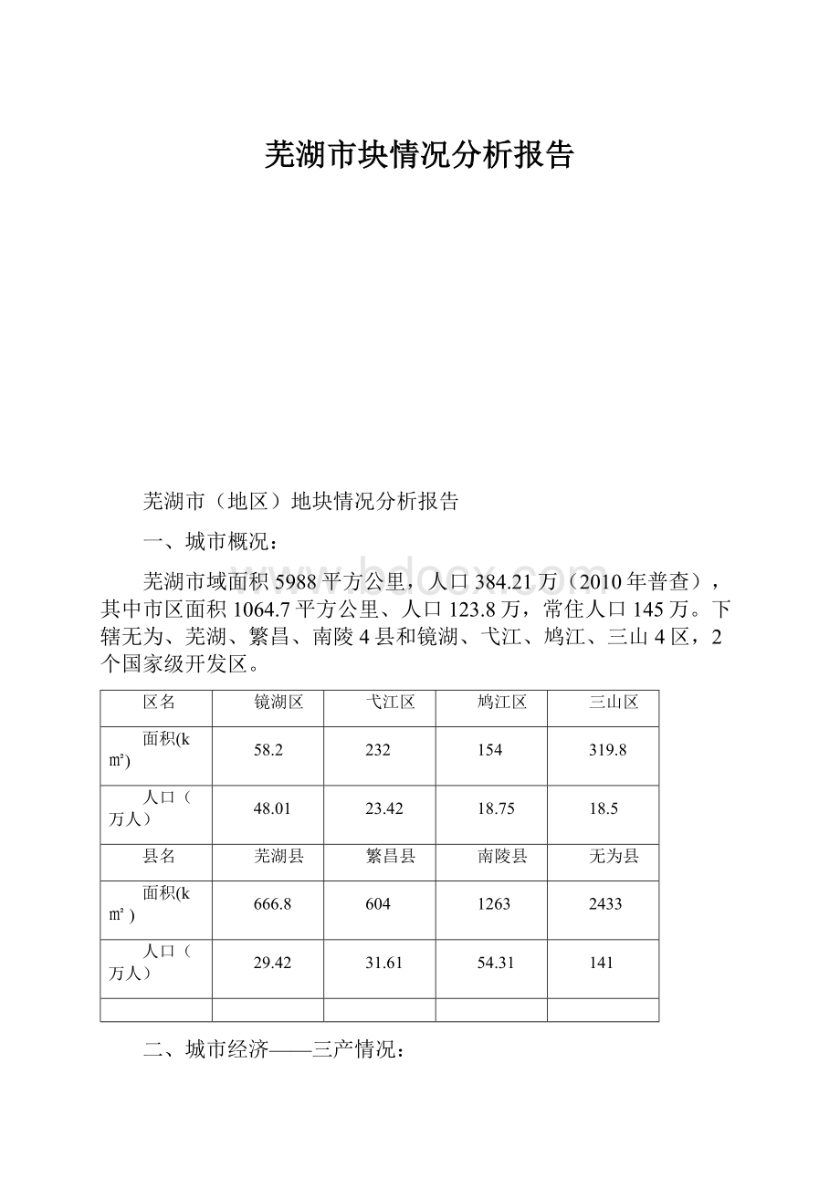 芜湖市块情况分析报告.docx_第1页