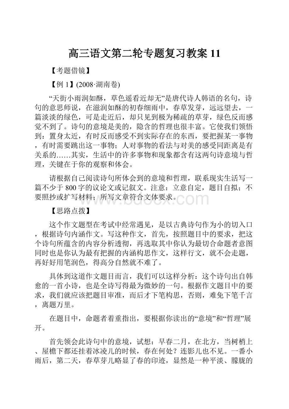 高三语文第二轮专题复习教案11.docx