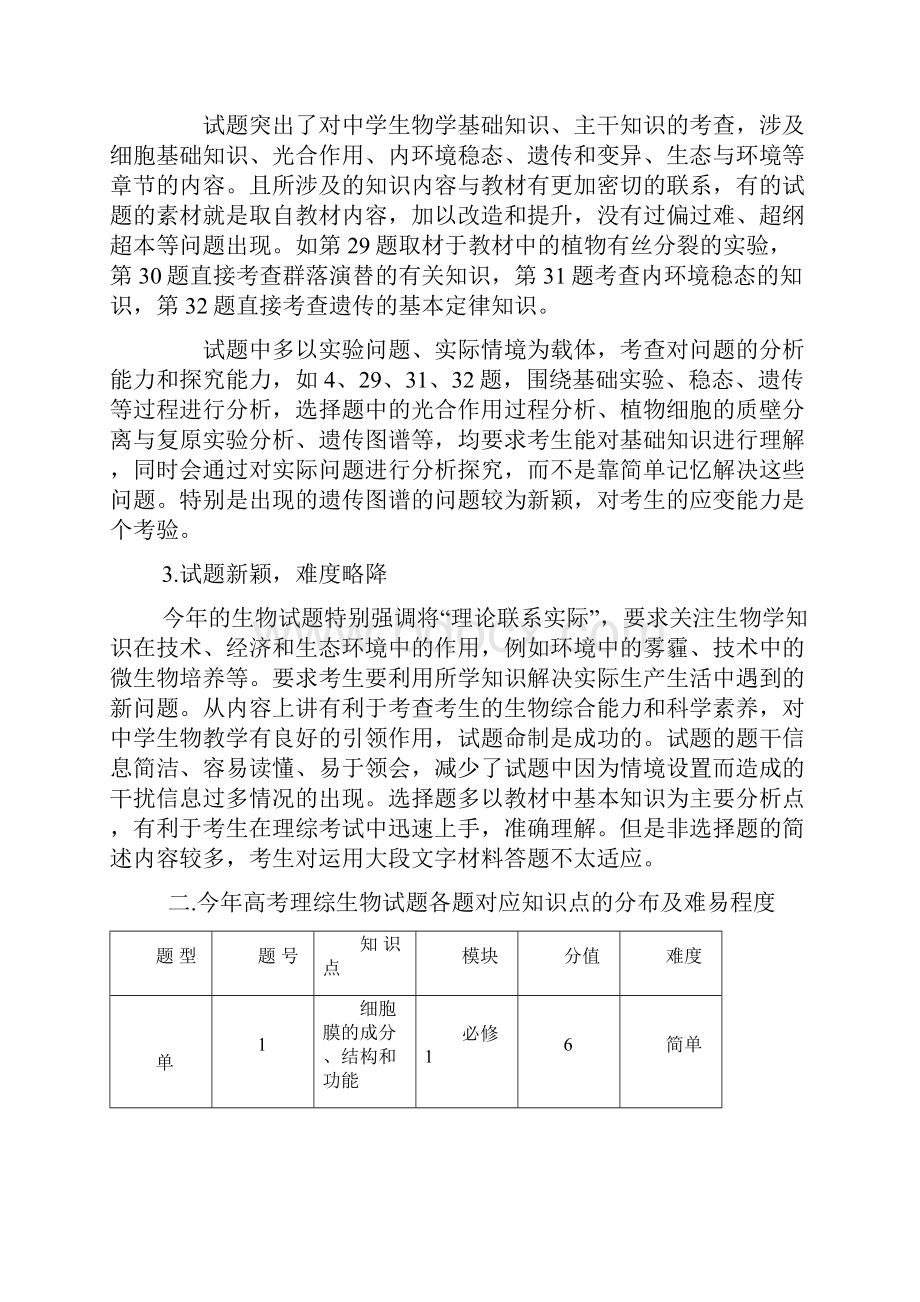 江西省高考理综生物试题评析及展望.docx_第2页