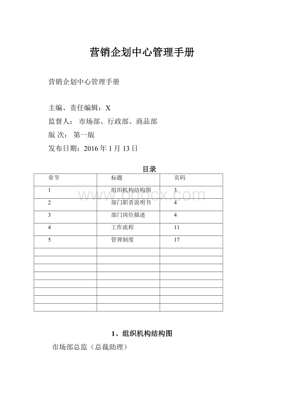 营销企划中心管理手册.docx_第1页