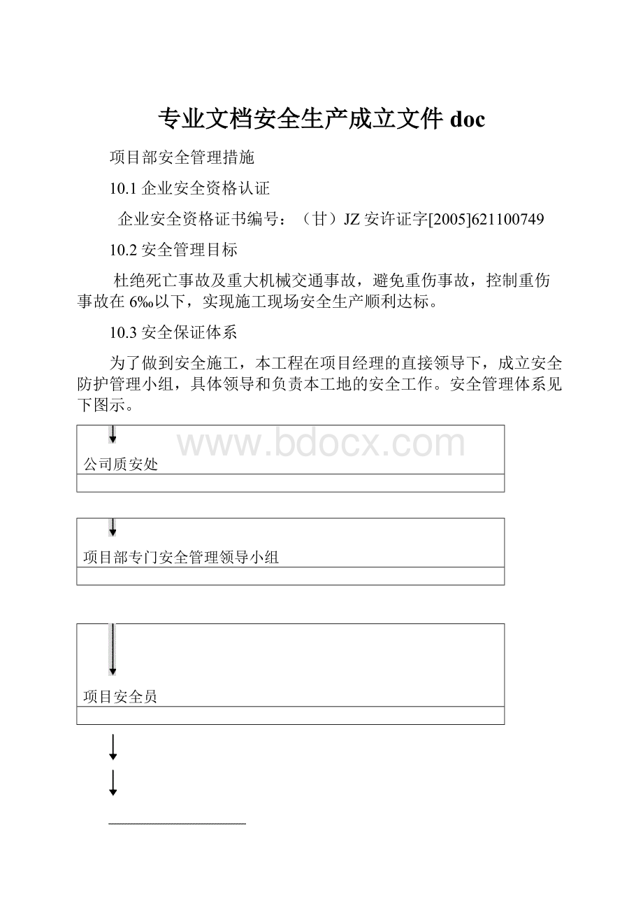 专业文档安全生产成立文件doc.docx