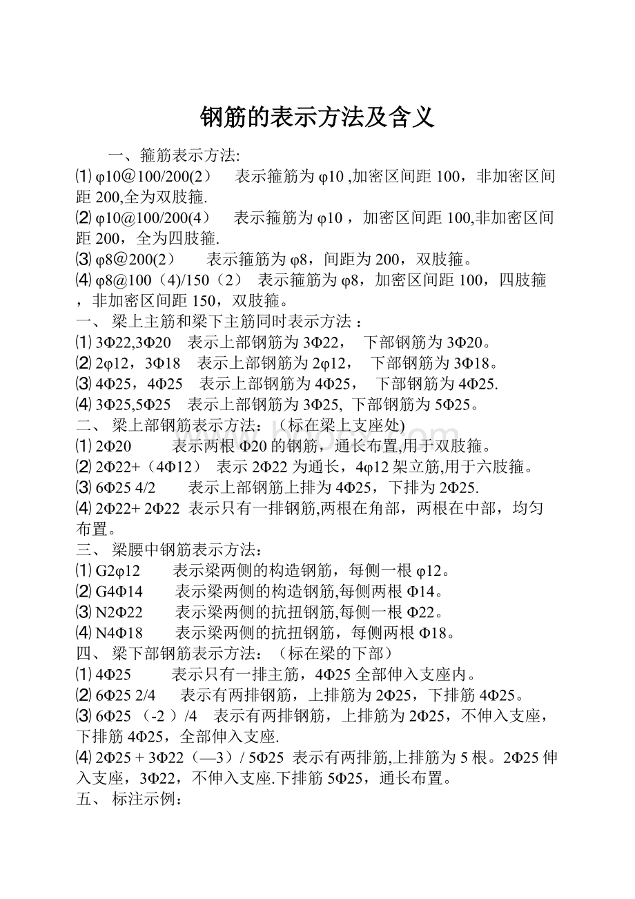 钢筋的表示方法及含义.docx_第1页