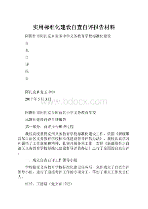 实用标准化建设自查自评报告材料.docx