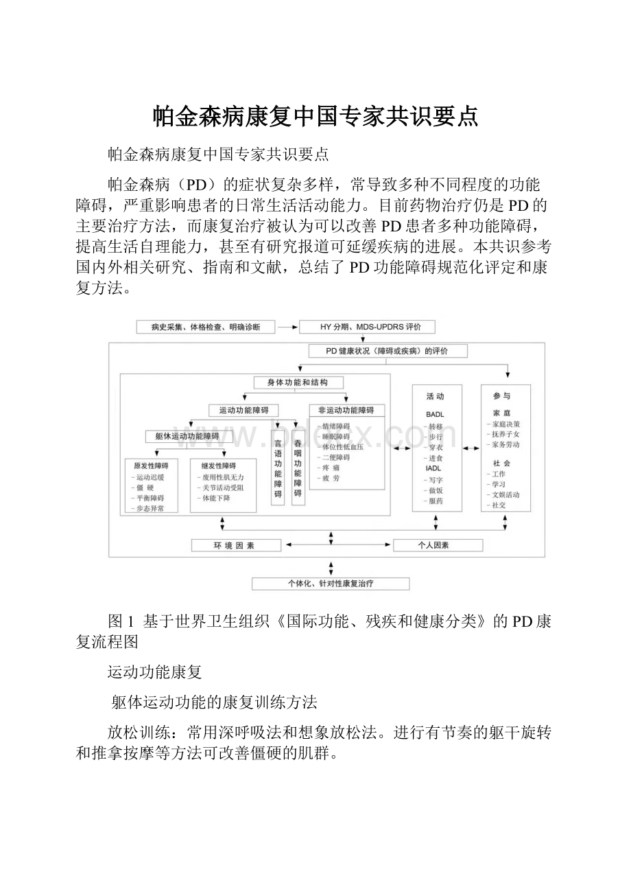 帕金森病康复中国专家共识要点.docx