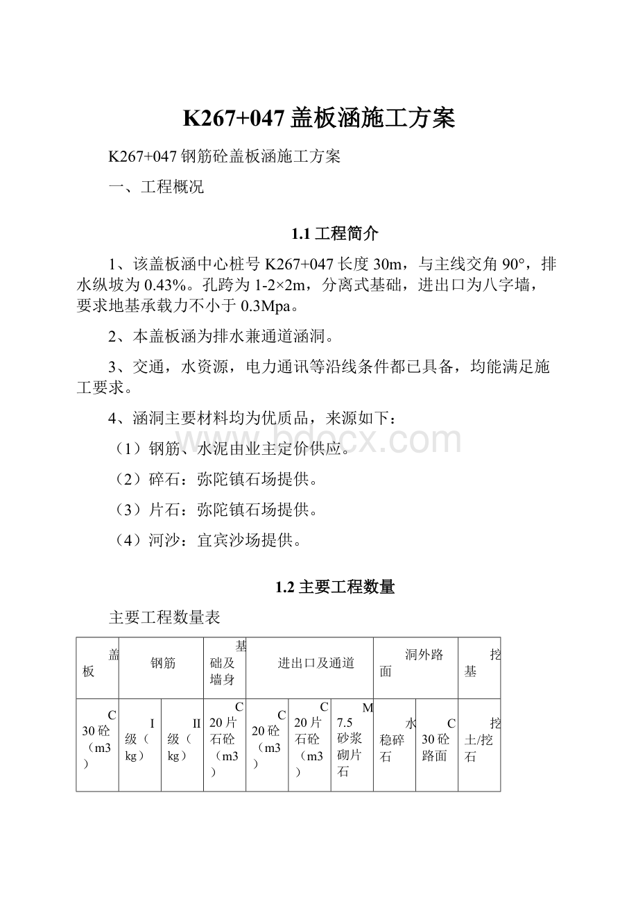 K267+047盖板涵施工方案.docx