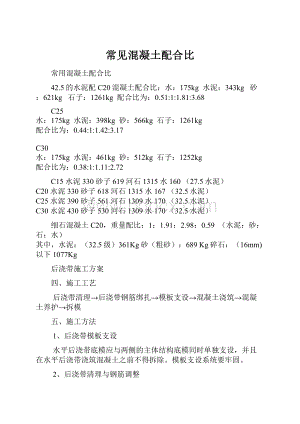 常见混凝土配合比.docx