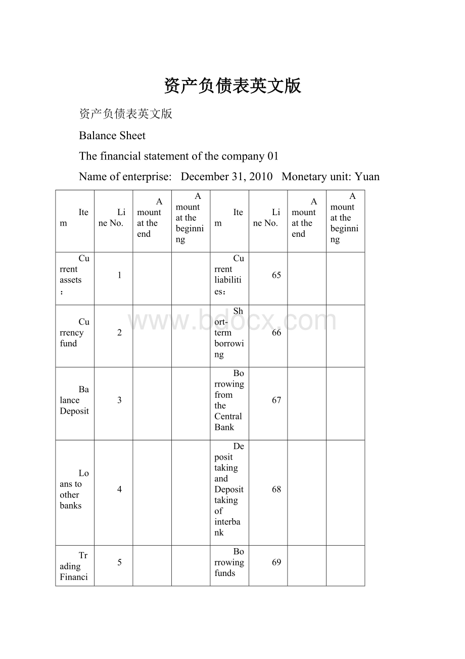 资产负债表英文版.docx