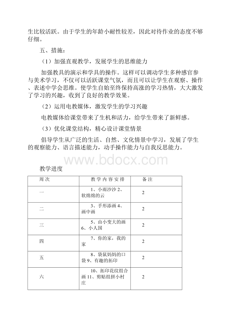 湖南美术出版社一年级美术下册教案.docx_第2页