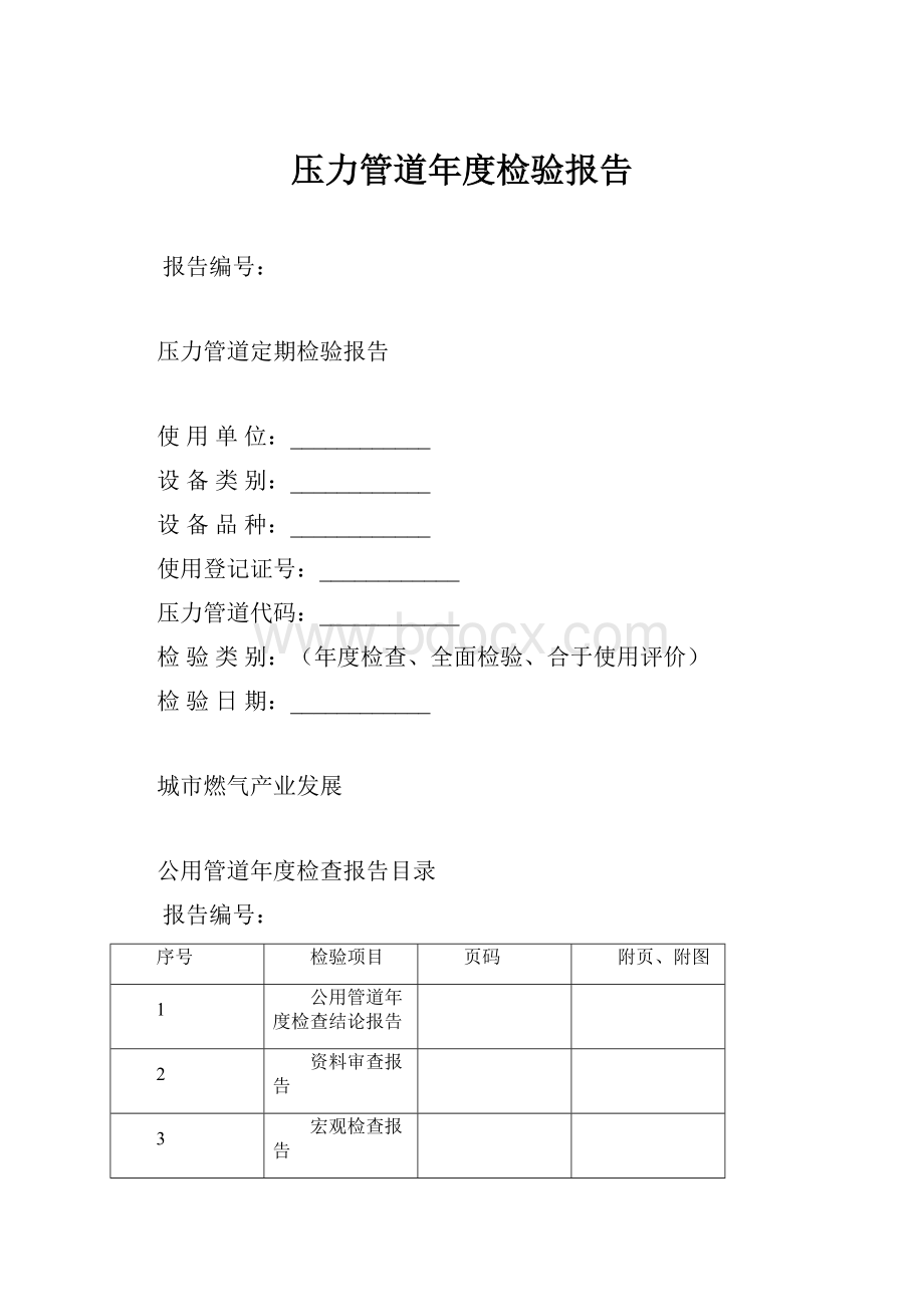 压力管道年度检验报告.docx