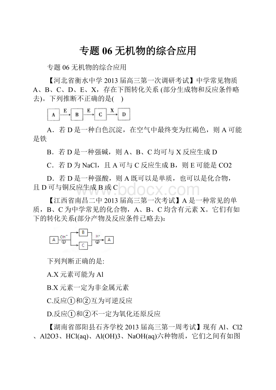 专题06 无机物的综合应用.docx