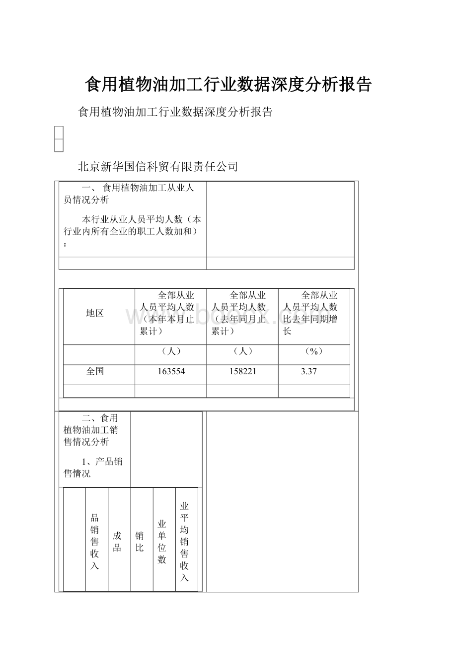 食用植物油加工行业数据深度分析报告.docx_第1页