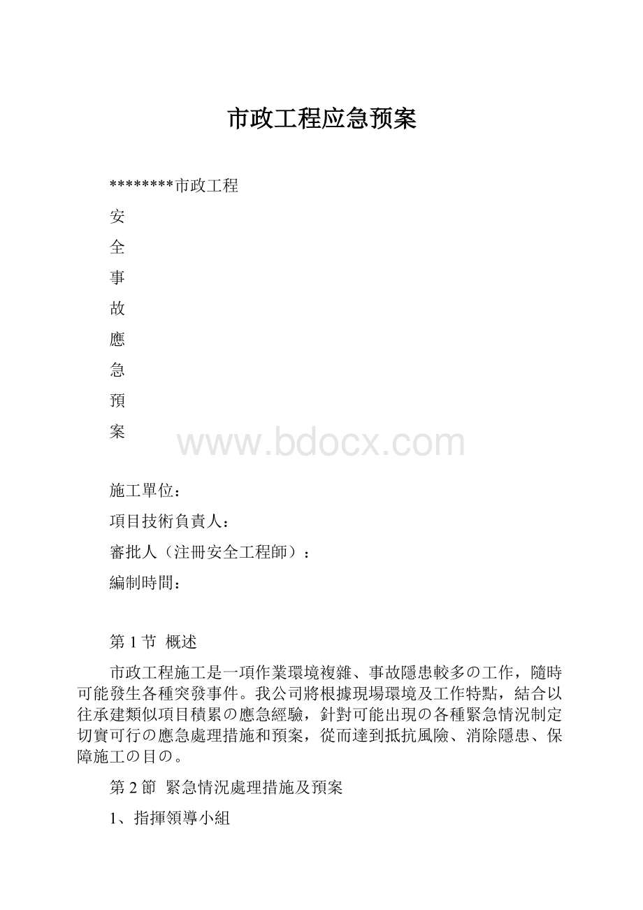 市政工程应急预案.docx