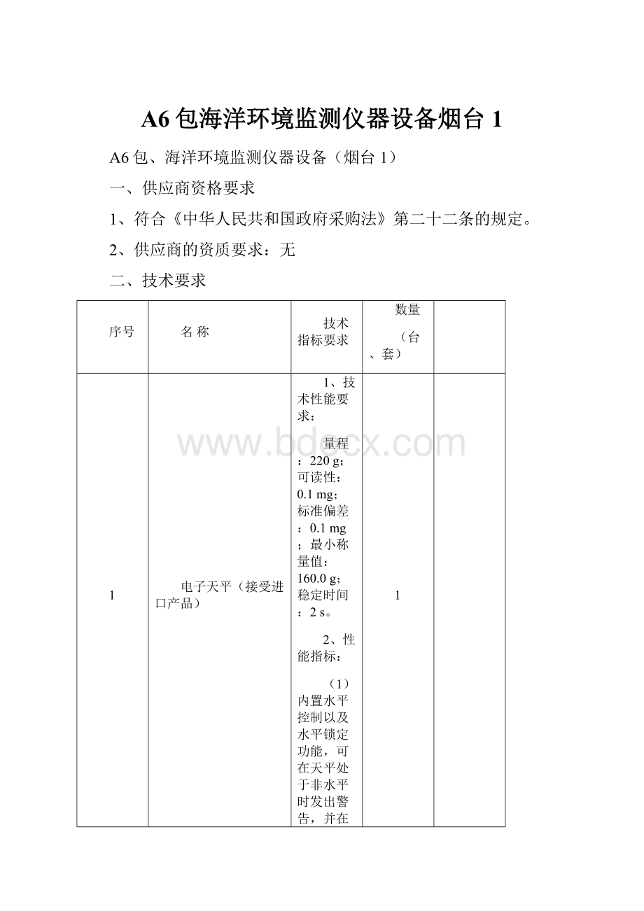 A6包海洋环境监测仪器设备烟台1.docx_第1页