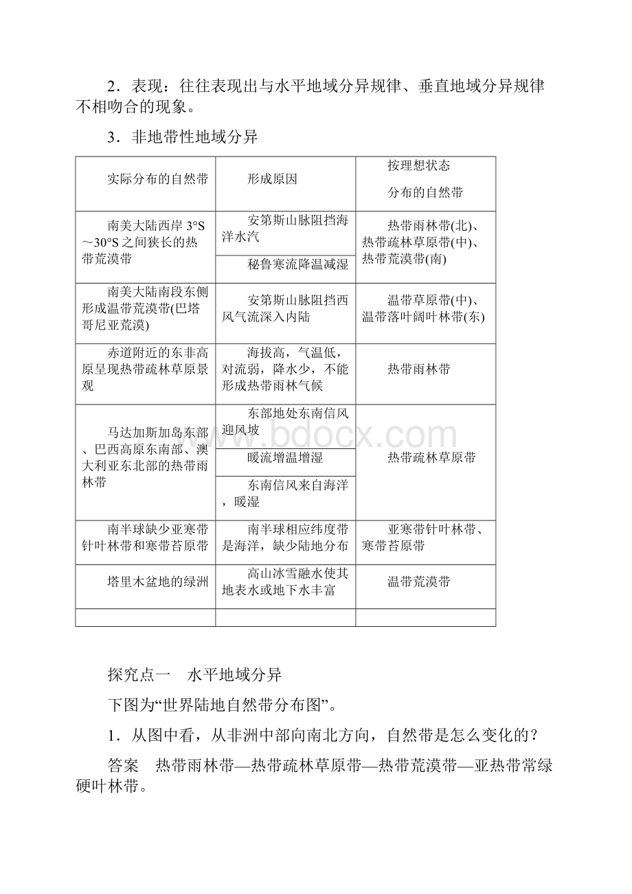 第三单元第一节课时2 地理环境地域分异规律.docx_第2页