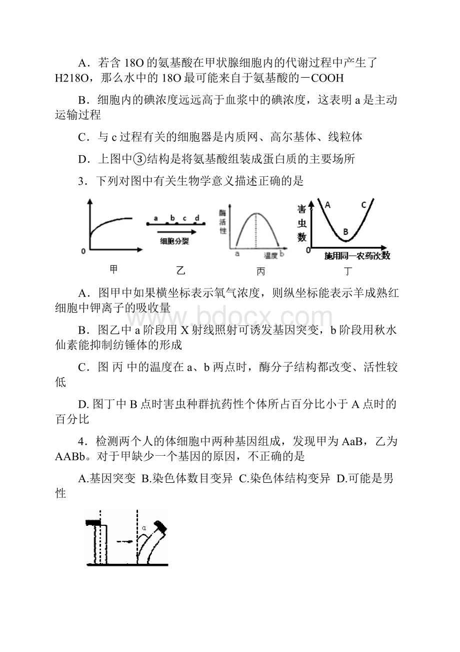 河南省焦作市届高三下学期第一次质量检测理综试题.docx_第2页