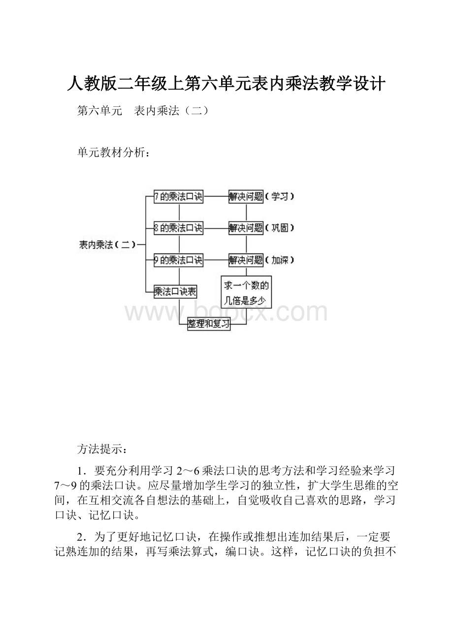 人教版二年级上第六单元表内乘法教学设计.docx